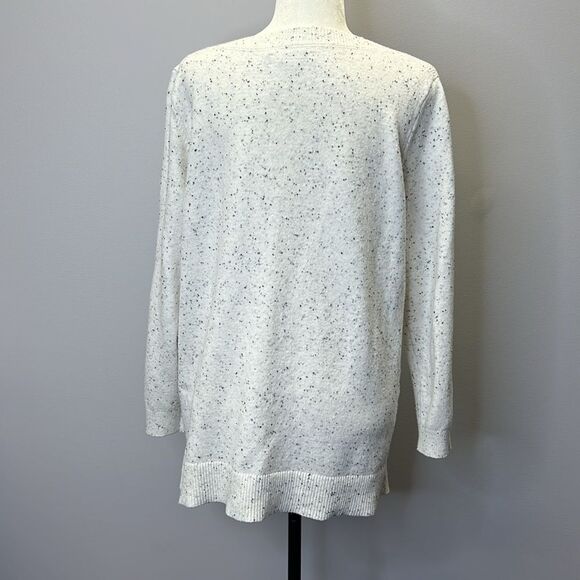 Loft Flecked Boatneck Tunic Sweater / Cream with dark speckles / XL Petite - Picture 6 of 9
